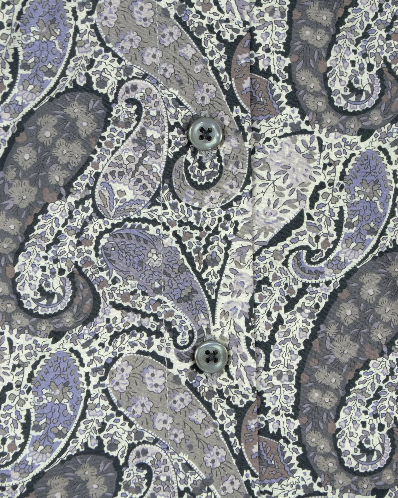VINCENT & FRANKS S183636041S GREY PAISLEY LIBERTY PRINT SLIM SC SHIRT
