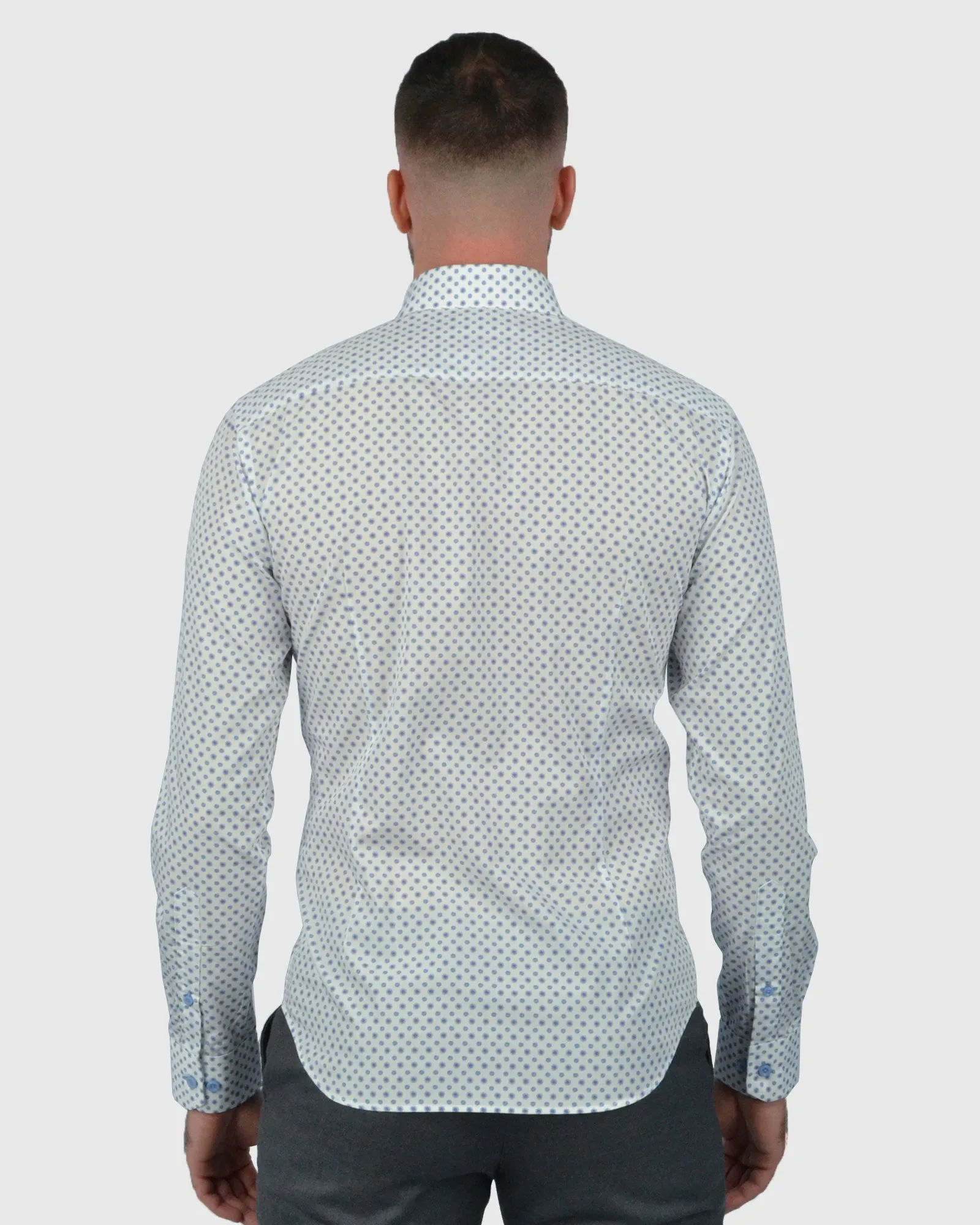 VINCENT & FRANKS S21SSP19061 BLUE PRINT SLIM SC SHIRT