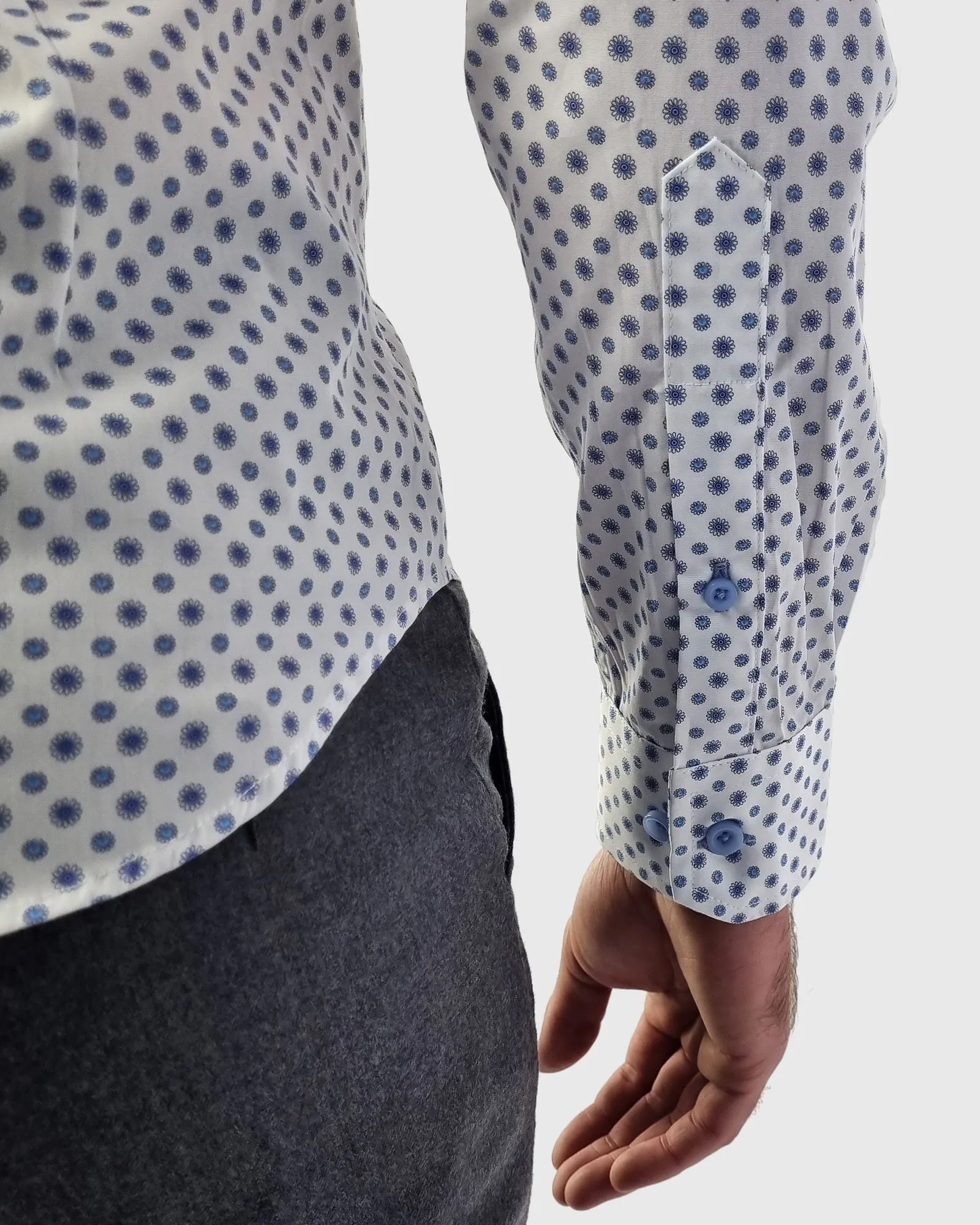 VINCENT & FRANKS S21SSP19061 BLUE PRINT SLIM SC SHIRT