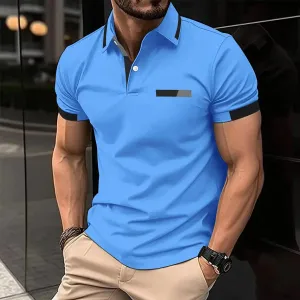 Wiaofellas  -  Summer New T-Shirt Short Sleeved Elastic Polo Shirt For Men's Business And Casual Lapel Slim Fit Seamless Silk Top For Men