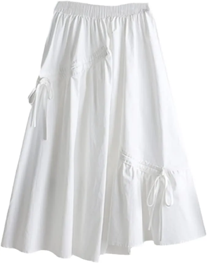 Women Drawstring Designer Skirt Irregular Swing Slim Midi Umbrella Pleated Skirts