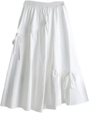 Women Drawstring Designer Skirt Irregular Swing Slim Midi Umbrella Pleated Skirts