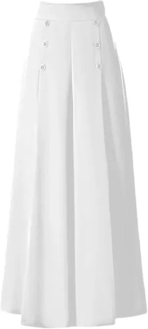 Women Summer High Waist Loose Skirts Solid Button Fashion Loose Straight Umbrella Skirts