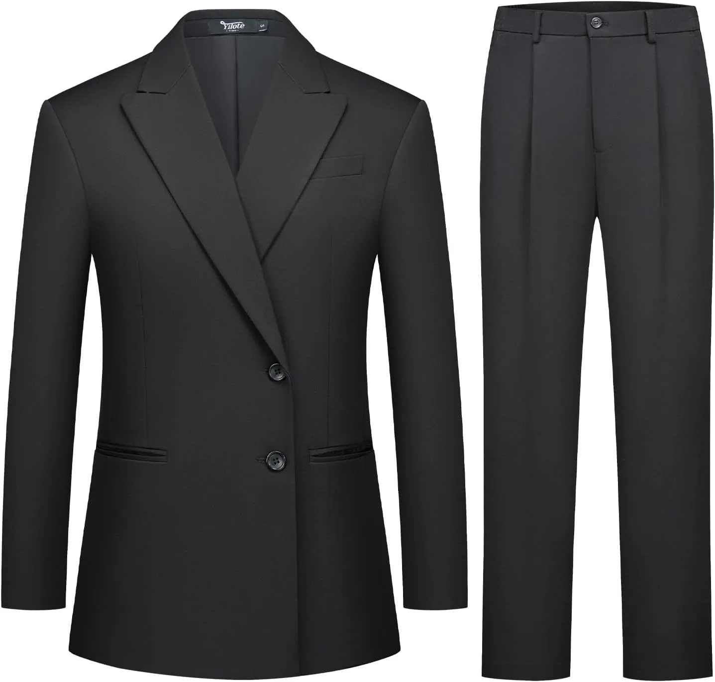 Women's 2 Piece Suit Two Button Business Casual Office Work Outfits Dressy Blazer Wide Leg Pants Set