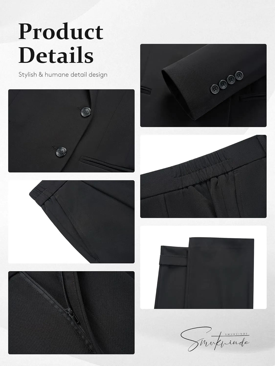 Women's 2 Piece Suit Two Button Business Casual Office Work Outfits Dressy Blazer Wide Leg Pants Set