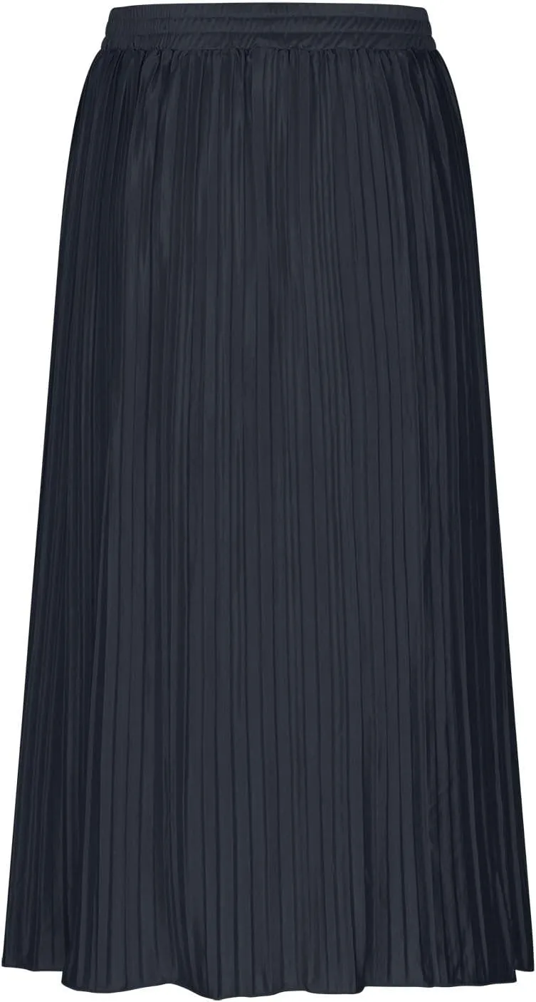 Women's Casual Elastic High Waisted Button Decor Skirt A-Line Pleated Flowy Beach Vacation Midi Long Skirts