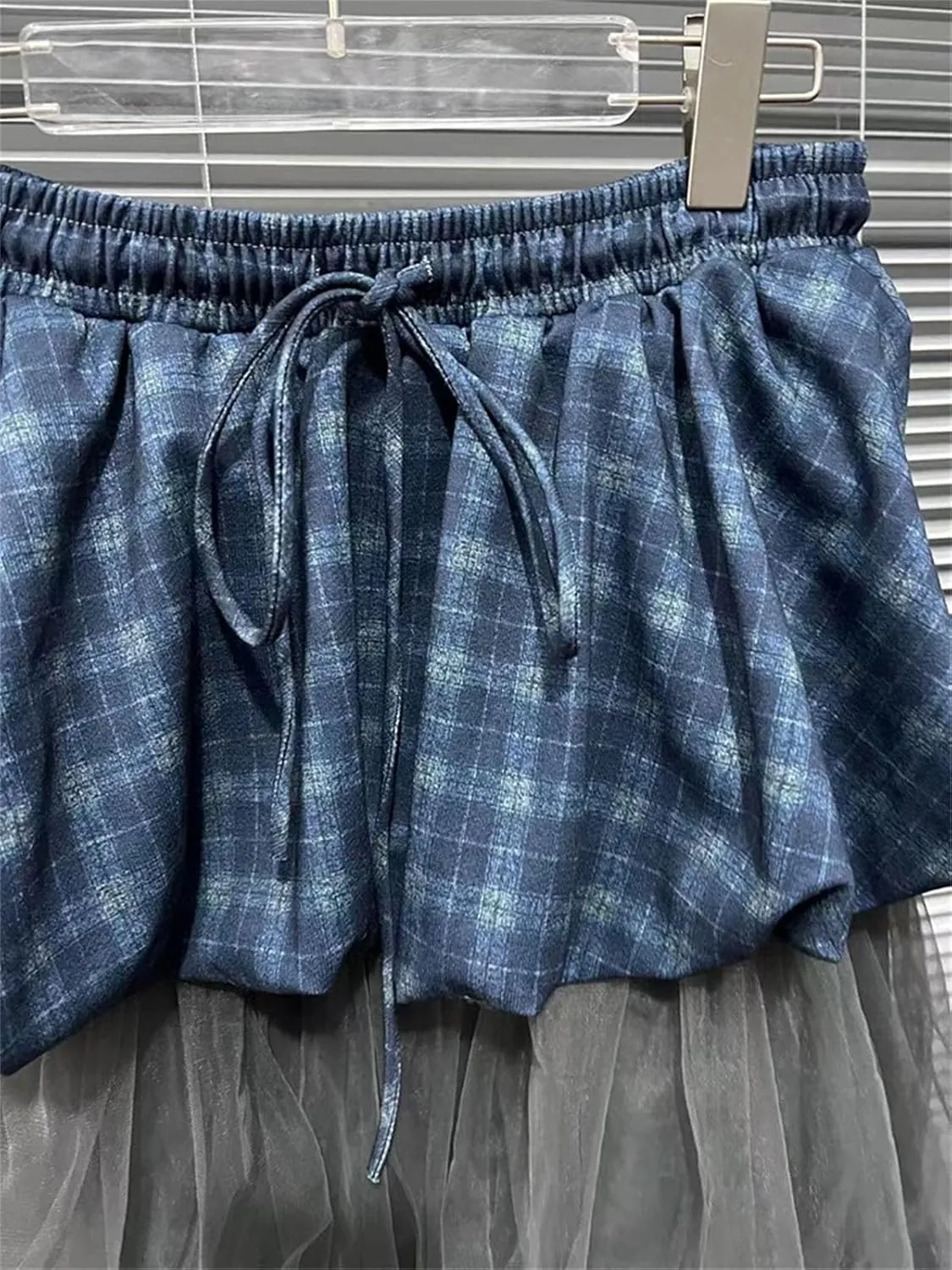 Women's Colorblock Patchwork Skirt, Ruffled Hem Loose Fit High Waist