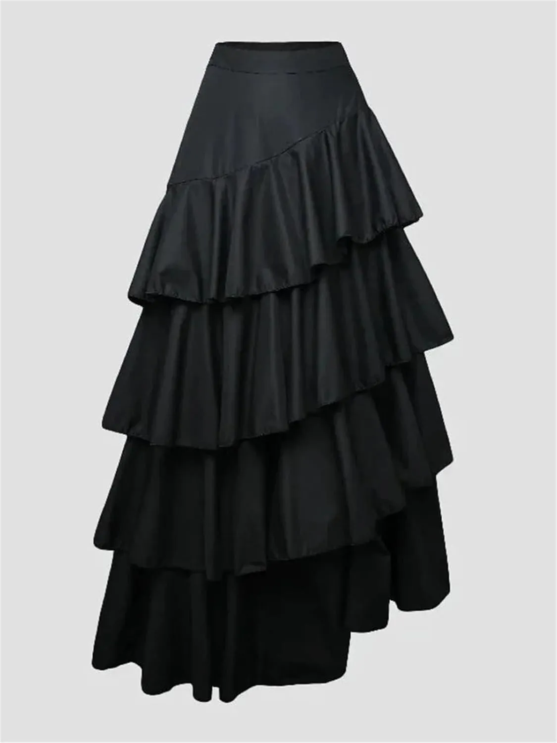 Women's Patchwork Fold Skirt, Loose Fit High Waist Casual Design