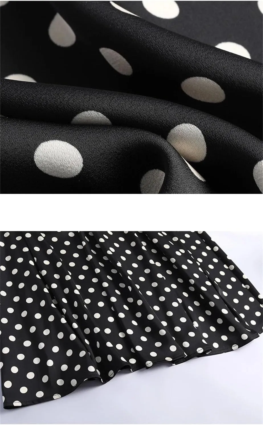 Women's Polka Dot Skirt, Retro High Waist Maxi